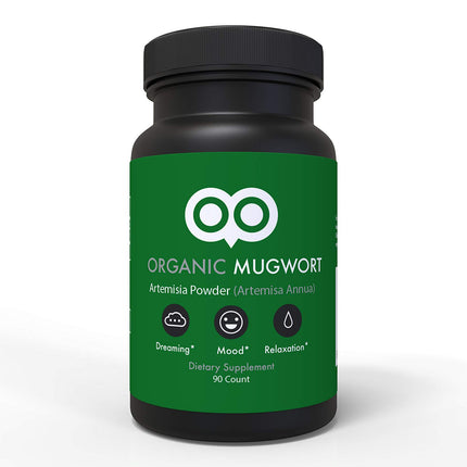 Organic Mugwort Capsules 450 mg - 90 Capsules - Vegan - By Dream Leaf - Made in USA - Mood, Dreaming, Relaxation, Digestion - Mugwort As Artemisa Annua)