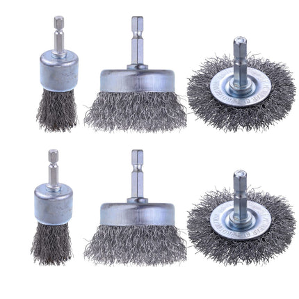 Rocaris 6 Pack Carbon Steel Wire Wheel Brush, Wire Brush for Dill