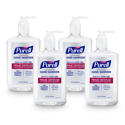 Purell Prime Defense Hand Sanitizer Gel Pump Bottle 4ct x 12oz, 3699-06-EC2