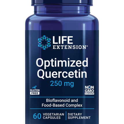 Life Extension Optimized Quercetin 250 mg Supports Immune Health, Heart Health, Non-GMO, Gluten Free - 60 Vegetarian Capsules