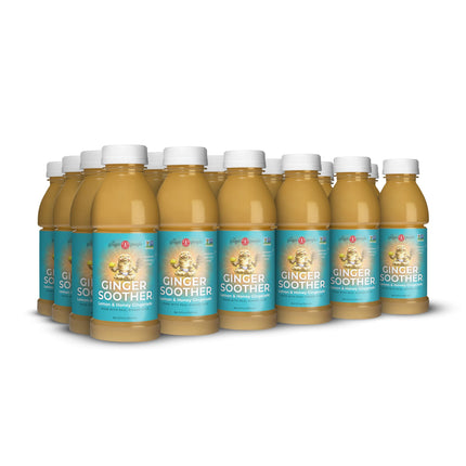 Ginger Soother Lemon & Honey Gingerade – Digestive Support, Sweetened only with Honey, Real Ingredients, Enjoy Hot or Cold - 12 Fl Oz Bottle (Pack of 24)