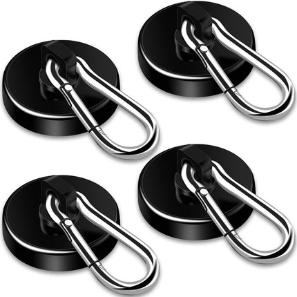 DIYMAG Magnetic Hooks,Black 4 Pack 150LBS Heavy Duty Magnet Hooks
