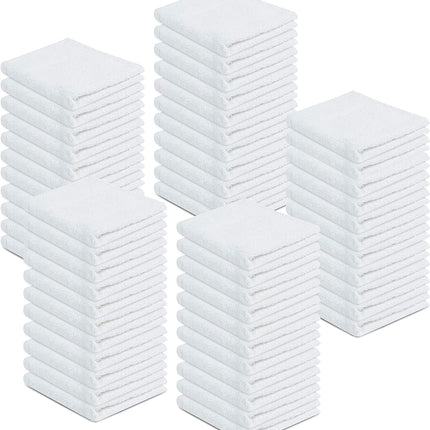 100% Cotton Terry Towels - Pack of 500 (12x12 Inches) White Cotton Terry Cloth Bar Rags, Multipurpose High Absorbent Cleaning Cloths for Auto Detailing or Painters
