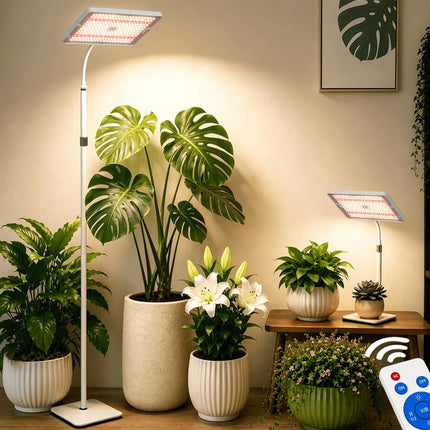 LED Grow Lights for Indoor Plants with Stand for Floor and Tabletop, Full Spectrum Plant Lights for Indoor Growing with Timer 4H/8H/12H, Grow Light with 3 Lighting Mode & 10 Dimmable Brightness.