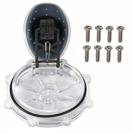 Aquatonics Replacement 263042Z 2-Way Pool Check Valve Cover with Flapper Assembly for 263042 – Compatible 2" Check Valve Kit (Not for FullFLOXF 263060/263077) – Durable Transparent Pool Valve Cover