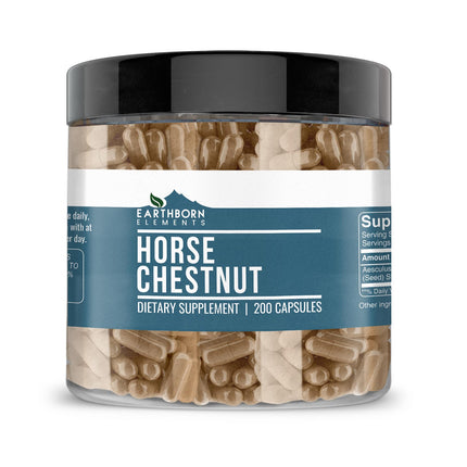 Earthborn Elements Horse Chestnut 200 Capsules, Pure & Undiluted, No Additives