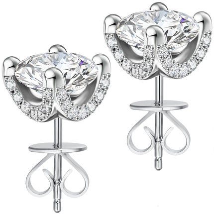 ABSOLUTE Moissanite Earrings Studs Hypoallergenic Sterling Silver Jewelry