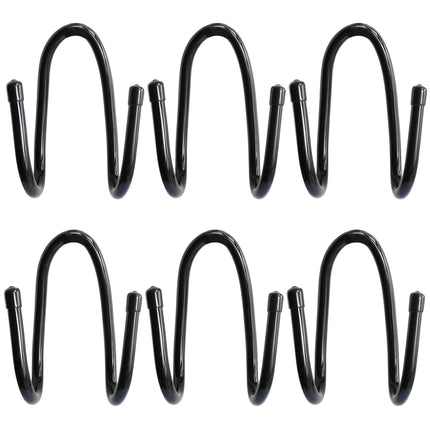RUZUO 6PCS Chain Link Fence Hooks, Fence Hangers for Leaf Rakes, Pool Poles,Nets,Brushes,Skimmers,Vacuum Hoses etc, Hooks for Chain Link Fence, Black
