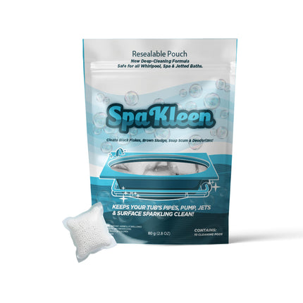 SpaKleen Jetted Tub Cleaner for Whirlpool and Jacuzzi, Unscented Septic Safe Powder, Removes Biofilm Buildup Sludge Soap Scum and Black Flakes, Fast 15-Minute Action, Made in USA