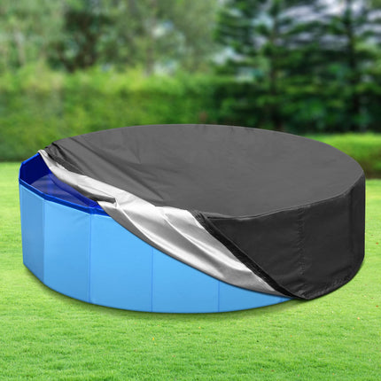 Tufmunb 71-72 inch Dog Pool Cover, Portable Round Collapsible Bathing Tub Kiddie Pool Cover with Oxford Cloth Material and Drawstring Design, Waterproof and Dustproof (Black) - Only Cover