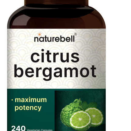 NatureBell Citrus Bergamot, 240 Vegetarian Capsules – Real Fruit Extract with Polyphenolic Flavanones – Non-GMO, cGMP Certified
