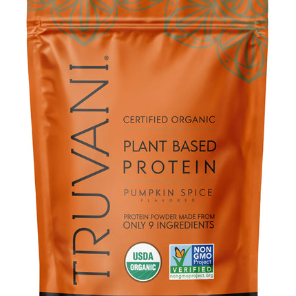 Truvani Vegan Pea Protein Powder | Pumpkin Spice | 20g Organic Plant Based Protein | 20 Servings | Keto | Gluten & Dairy Free | Low Carb | No Added Sugar