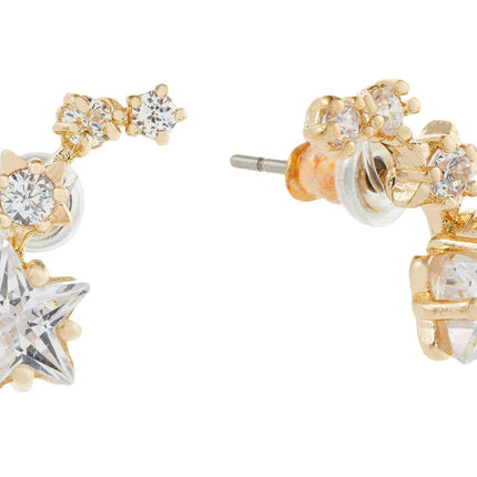 Betsey Johnson CZ Stone Delicate Shooting Star Ear Climber Earrings