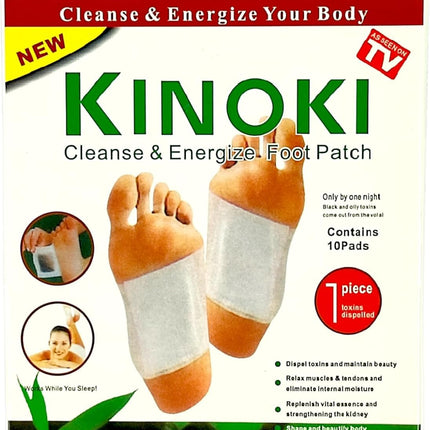 Kinoki Premium Natural Foot Patches - 10 Adhesive Pads for Foot Pain Relief & Odor Elimination