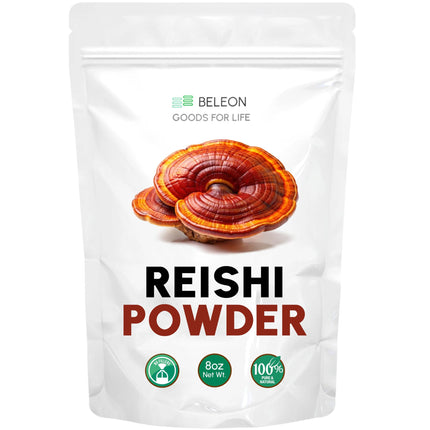 Beleon Goods For Life Reishi Mushroom Powder 8 oz - to Support the Body's Defenses, Calmness and Harmony, Vitality