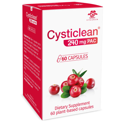 Cysticlean Cranberry PAC Supplement – 240 mg PAC, Sugar-Free – Urinary Tract Infection Support – Most Effective Cranberry Pills for Cystitis & Interstitial Cystitis Relief