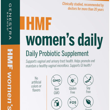 Genestra Brands HMF Women's Daily | GI and Urinary Tract Health Support for Women | 30 Capsules