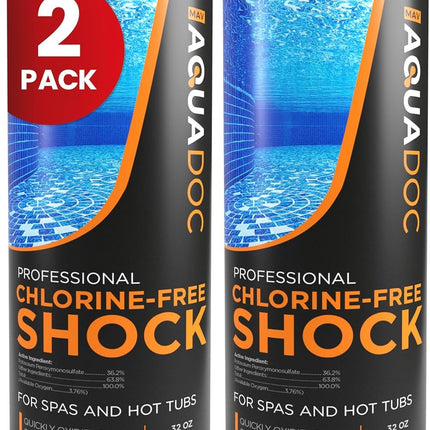 AquaDoc Non Chlorine Hot Tub Shock - 32oz (2 Pack) - Enhanced Spa Shock to Assist Bromine and Chlorine - Spa Oxidizer Made in USA