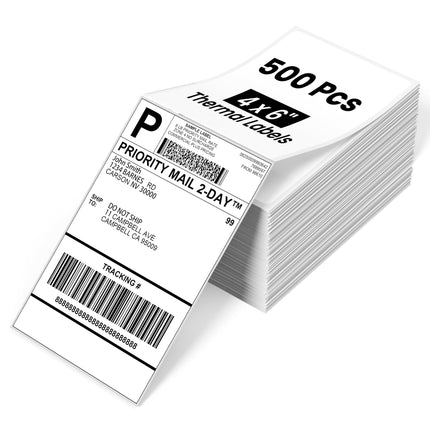 Phomemo 4x6 Thermal Shipping Labels 500 PCS Fanfold Labels for Address Mail