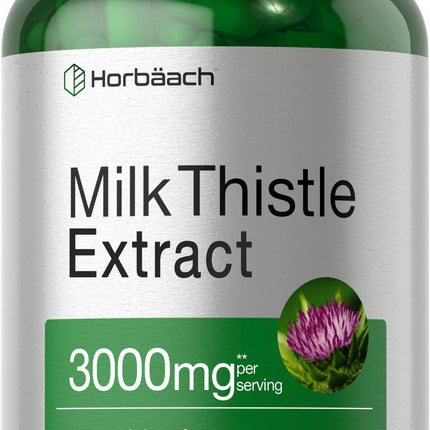 Horbäach Milk Thistle Supplement | 300 Capsules | Herbal Extract | Non-GMO, Gluten Free