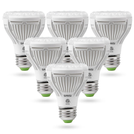 SANSI LED Grow Light Bulb for Seeds and Greens, Full Spectrum 10W Grow Light (150 Watt Equiv) with Optical Lens for Indoor Plant, High PPFD, E26 Base, 6-Pack