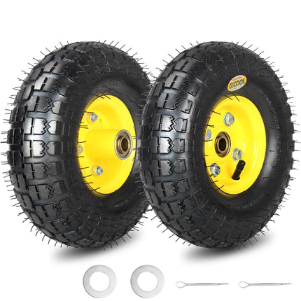 GICOOL 4.10/3.50-4 Rubber Pneumatic Tire, for Hand Truck Dolly Cart 2 Pack
