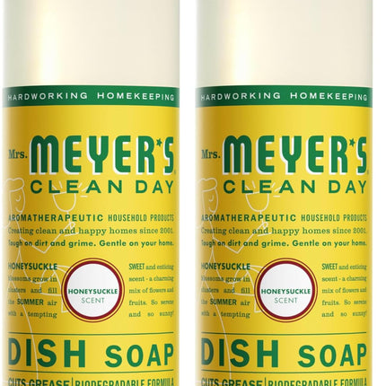 Mrs. MEYER'S CLEAN DAY Liquid Dish Soap, Honeysuckle, 16 fl. oz (Pack of 2)