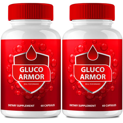 Gluco Armor Advanced Blood Formula Capsules, Official GlucoArmor Supplement Pills, Premium Formula for Healthy Circulation & Stable Levels, All Natural Gluco Armor Lite Pastillas Reviews (2 Pack)