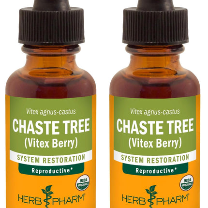 Herb Pharm Chaste Tree Liquid Extract for Female Reproductive System Support - 1 Ounce (DCHASTE01) (Pack of 2)