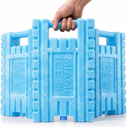 Miami Ice Reusable XL Cooler Ice Pack (12"x9") - Replaces 21 lbs of Ice, Stays Cold 24–48 Hours, BPA-Free, Built-in Handle, Large Frozen Ice Packs for Cooler - 3 Pack