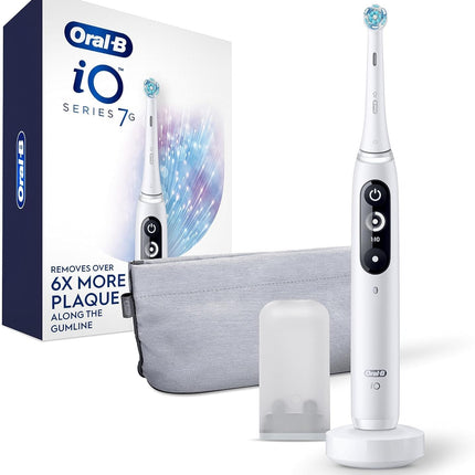 Oral-B iO Series 7G Electric Toothbrush with Replacement Brush Head, White Alabaster