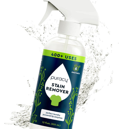 Puracy Stain Remover, Travel and Laundry Stain Cleaner for Clothes, Baby Essentials, Kids Stains, Oil and Fabric Spot Cleaner (Stain Remover Spray, 12 fl oz)