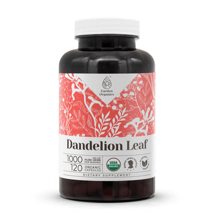 Dandelion Leaf USDA Organic 120 Capsules | Digestive System, High-Potency Supplement | Certified Organic Vegetarian Capsules and Organic Dandelion (Taraxacum Officinale) Dried Leaf (120 Capsules)