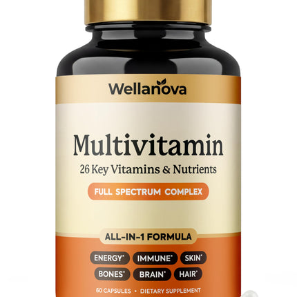 Wellanova Multivitamin for Women & Men 50 and Over– Daily 26 Key Vitamins, Minerals & Nutrients – All-in-1 Multivitamins for Women & Men – 60 Capsules