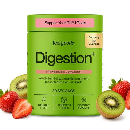 Feel Goods Gut Guardian, Gut Health Powder Drink Mix - Probiotic Fiber with Prebiotics & L Glutamine for Digestive Health, Bloating Relief & Digestion Support, Gut Cleanse - Zero Sugar, Organic Flavor