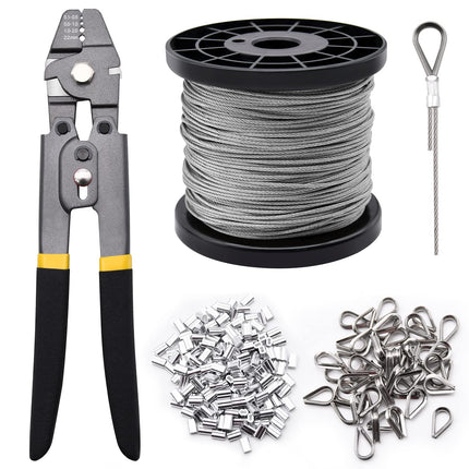328ft 1/16" Wire Rope Crimping Tool Kit