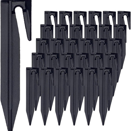 200 Pcs Boundary Wire Stakes, 3.3" Plastic Landscape Edging Stakes for Robotic Lawn Mowers, Heavy Duty Garden Staples for Weed Barrier, Camping Tents & Pet Fences, Bayonet Tip Anchor Spikes, Black