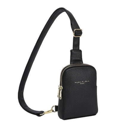 INICAT Small Sling Bag for Women Everyday & Travel Crossbody Bags Lightweight Cross Body Purses Vegan Leather(Black)