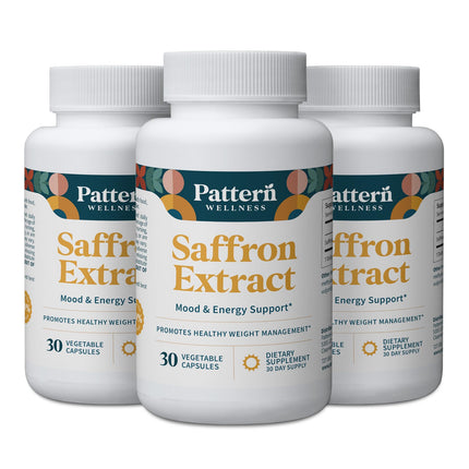Pattern Wellness Saffron Extract – Mood & Wellness Support – 88.5mg Saffron Supplement – Non-GMO & Gluten-Free – 90 Vegetable Capsules