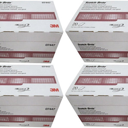 3M 07447 Scotch-Brite moNRr Maroon General Purpose Hand Pad, 20 Count (4 Pack)