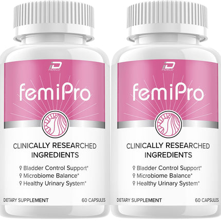 Indelo FemiPro Supplement - Probiotic Femi Pro Pills, FemiPro 24 Hour Support Microbiome Probiotic Urinary Control Health, Femie Pro Reviews (2 Pack - 120 Capsules)