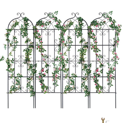 VEVOR 71 x 20 in, 4 Packs Rustproof Metal Garden Flower Trellis, Outdoor Climbing Rose & Cucumber Support, Decorative Clematis Trellis for Courtyards & Lawns