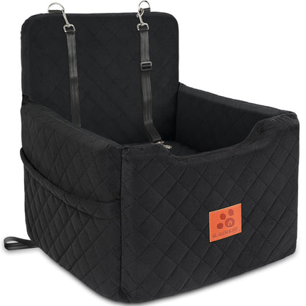 GL GLENSLAVE Dog Car Seat for Small/Medium Dogs Under 35lbs,Memory Foam Dog Booster Seats,Detachable and Washable Traval Pet Car Seat,Dogs Bed with 2 Safety Belts(Balck)