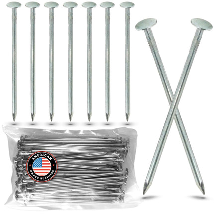 USA Made (150 Pack) Synthetic Grass Landscape, 5.5" Turf Nails/Stakes, 5 lbs Galvanized Boxed Spikes for Securing Artificial Turf & No Dig Edging Products Approximately 150 Nails