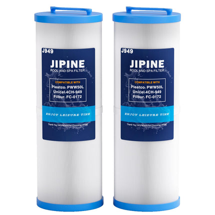 JIPINE 4CH-949 Spa Filter Replacement for Pleatco PWW50L, Cal spa Filter FIL50-5D13H15FCT-3, Filbur FC-0172, SD-01143, 817-4050, Waterway Teleweir 50, Rising Dragon 50, Hot Tub Filter 2 Pack