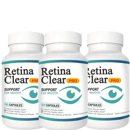 Retina Clear Pro Eye Supplement - Retina Clear for Eyes Capsules - Maximum Strength, Advanced Formula All Natural Visual Wellness, Eye Fatigue Relief & Focus（3PCS