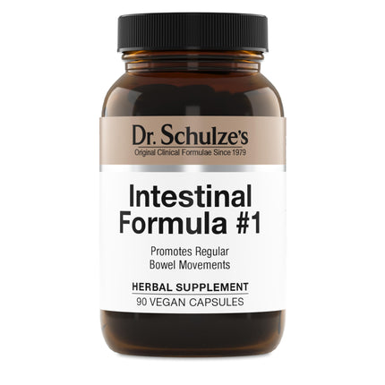 Dr. Schulze's Intestinal Formula #1 - Bowel Movement Supplement for Colon Health Support - Bloating & Constipation Relief- Intestinal Cleanse - All-Natural - Plant-Based - Vegan - 90 Count
