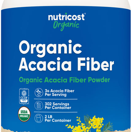 Nutricost Organic Acacia Fiber Powder (2 LB) - USDA Certified Organic, Non-GMO, Gluten Free