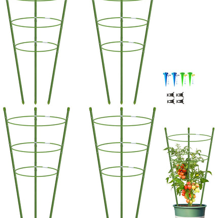 4 Pack Garden Plant Support Tomato Cage, Upgrade 24" Trellis for Climbing Plants, Plant Trellis Kits (24")