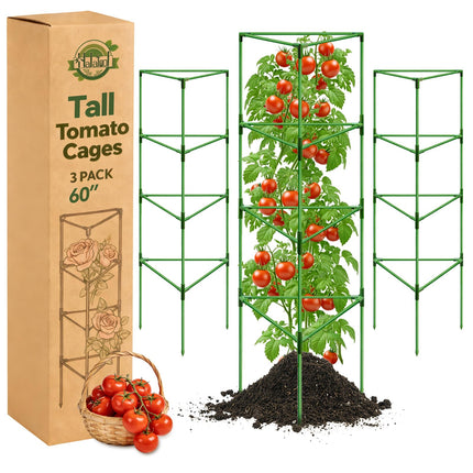 Halatool 3 Pack 60 Inch Adjustable Tomato Cages for Graden